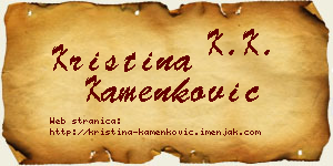 Kristina Kamenković vizit kartica